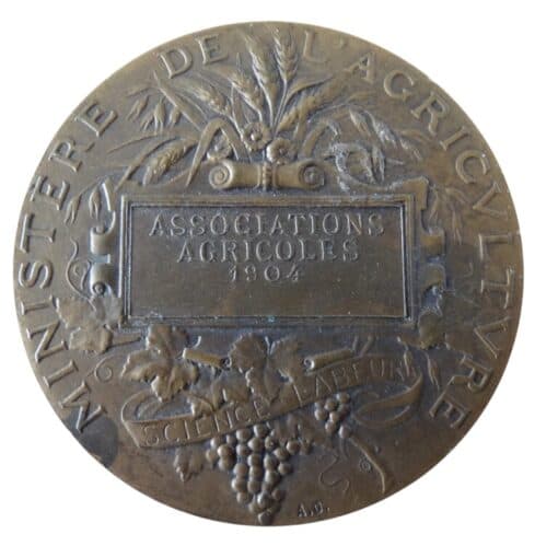 France Agricultural Competition Prize Medal 1904 Paris (An Early Example of this Medal) - Image 4