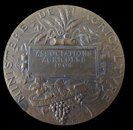 France Agricultural Competition Prize Medal 1904 Paris (An Early Example of this Medal) - Image 3