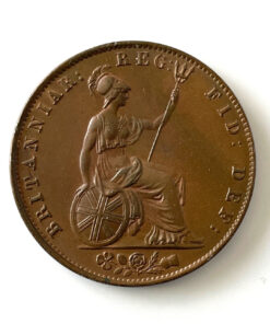 Alternative view of Victoria Halfpenny 1841 'DFI' for DEI and Un-looped 'R' in Victoria         - Copper Large Type - Very rare Variety Combination!