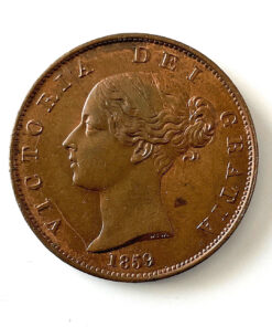 Victoria Halfpenny 1859 Copper Large Type