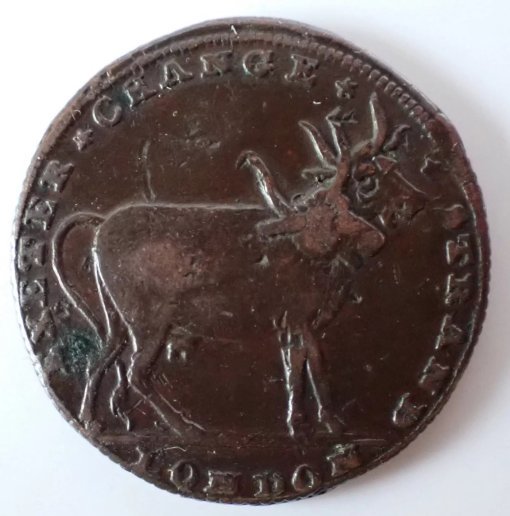 Pidcock’s Menagerie Elephant & Two-Headed Cow Farthing