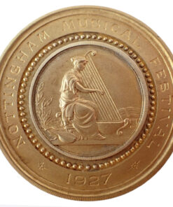 Nottingham Music Festival 1927 Large Gilt Boxed Medal