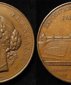 1878 FRANCE Exposition Universelle Paris 51mm bronze medal by Oudine - Image 3