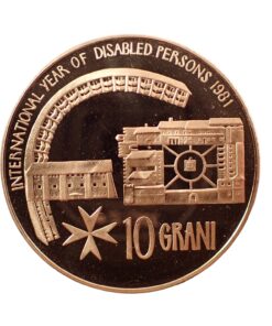 Malta Order of Knights 1981 International Year of Disabled Persons Two Coin Proof Set Box and CoA - Image 3