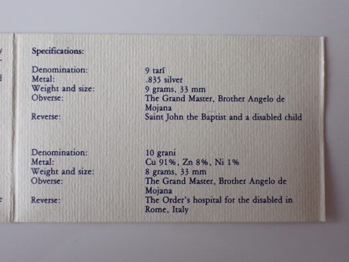 Malta Order of Knights 1981 International Year of Disabled Persons Two Coin Proof Set Box and CoA - Image 10