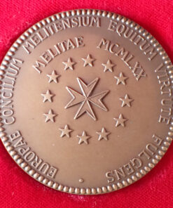 Malta The Order of St John in Malta 1970 Bronze Hard Cased Medal 50mm