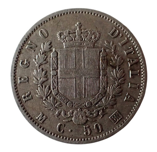 Italy Victor Emmanuel II 50 Centesimi 1863 Milan