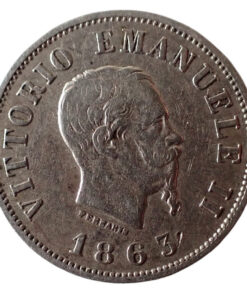Italy Victor Emmanuel II 50 Centesimi 1863 Milan