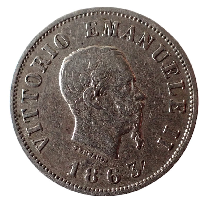 Italy Victor Emmanuel II 50 Centesimi 1863 Milan
