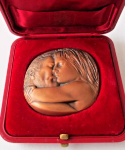 Italy 150th Anniversary of the foundation of Assicurazioni Generali Bronze Medal, Emilio Greco 1981 in Original Fitted Box 56mm - Image 3