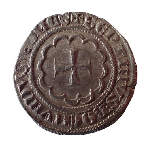CRUSADERS County of Tripoli. Bohémond VII 1275-1287 Silver Demi Gros - Image 2