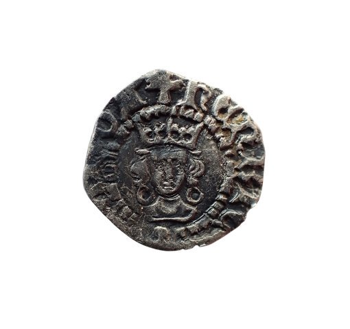 Henry VI Halfpenny, Annulet issue, Calais Mint, annulets by neck