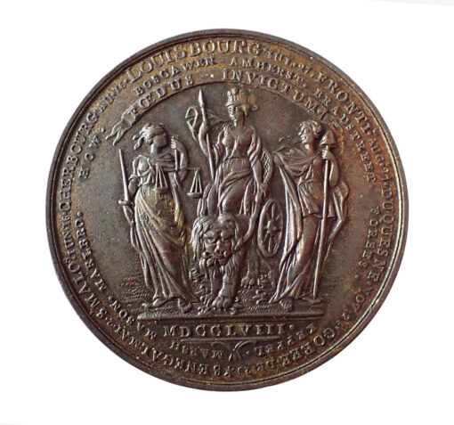 George II British Victories 1758 Bronze Medal - Image 2