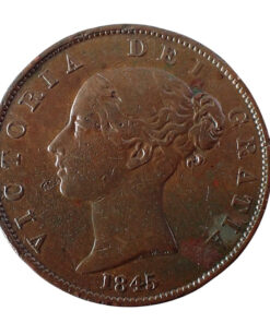 Victoria Halfpenny 1845 Rare
