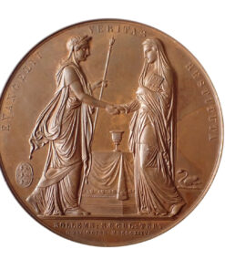 Alternative view of Denmark Frederick VI (Frederik VI) (1808-1839) Christian III Bronze Medal 1836 300th Anniversary of the introduction of Reformation in Denmark