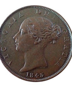 Victoria Halfpenny 1843 Scarce