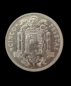 Alternative view of Spain 5 Pesetas 1949 Francisco Franco (19 on Star) Scarcer variety
