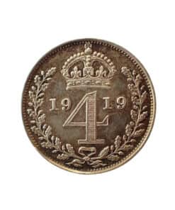 Alternative view of George V Maundy Groat 1919