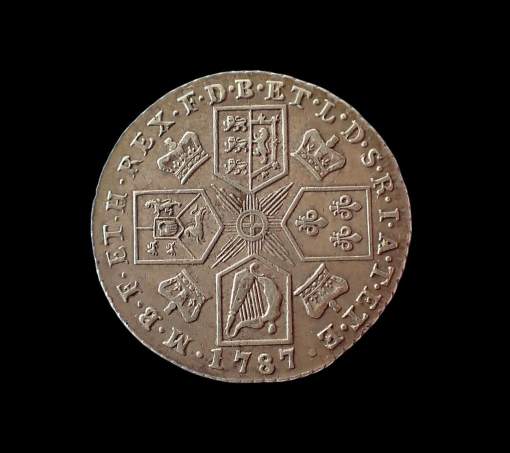 George III Shilling 1787 No Semée of Hearts
