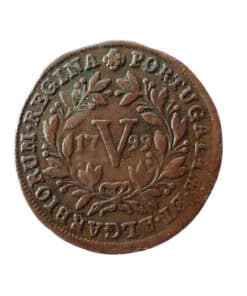 Alternative view of Portugal Maria I 5 Reis 1799 - low mintage date