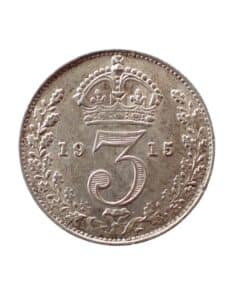 Alternative view of George V Threepence 1915