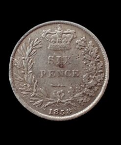 Victoria Sixpence 1858 1st portrait; 1st type