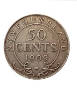 Alternative view of Newfoundland Edward VII Silver 50 Cents 1909