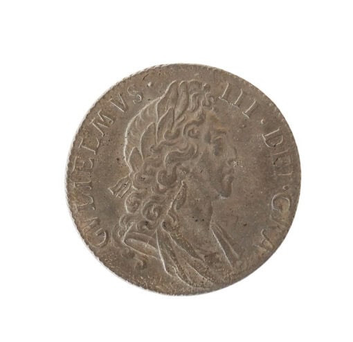William III Sixpence 1697 third bust large harp - Image 2