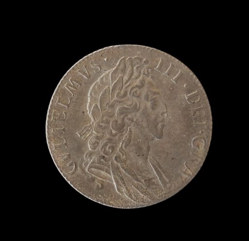 William III Sixpence 1697 third bust large harp