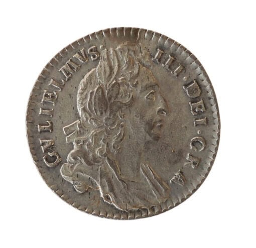 William III Sixpence 1697 third bust large harp - Image 2