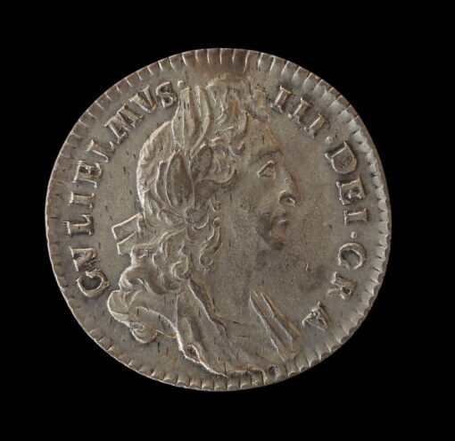 William III Sixpence 1697 third bust large harp