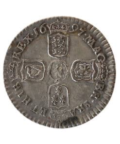 William III Sixpence 1697 third bust large harp - Image 4