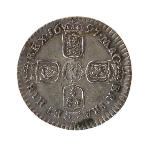 William III Sixpence 1697 third bust large harp - Image 4