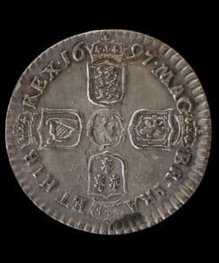 William III Sixpence 1697 third bust large harp - Image 3