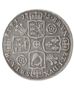 George I Halfcrown 1715 SECVNDO Roses and Plumes in angles Scarce - Image 4