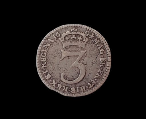 William and Mary Maundy Threepence 1694 2nd busts (Λ)