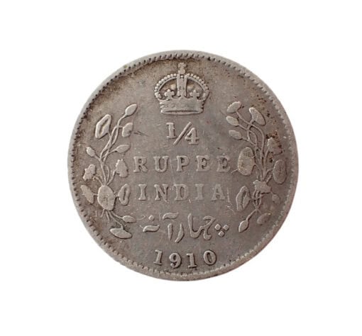 India Edward VII Quarter Rupee 1910 - Image 2