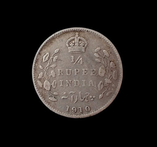 India Edward VII Quarter Rupee 1910