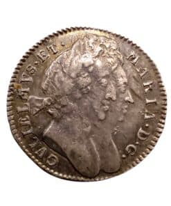 Alternative view of William & Mary Maundy Threepence 1692 'GVL' below bust scarce date