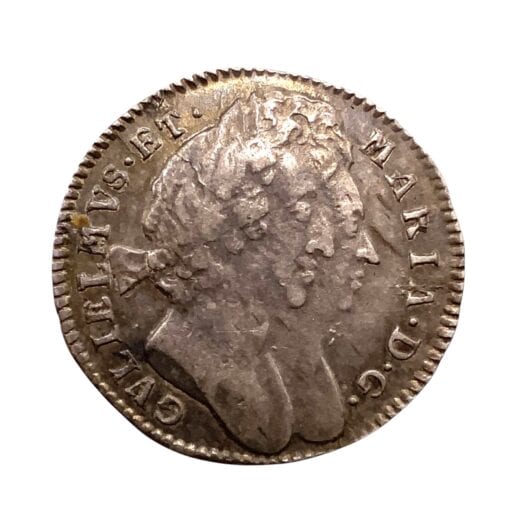 William & Mary Maundy Threepence 1692 'GVL' below bust scarce date - Image 2