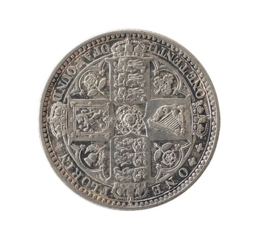 Victoria Florin 1849 1st Portrait ‘Godless’ Type – Medal Alignment