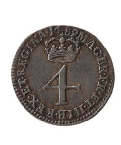 William and Mary Maundy Fourpence Groat 1689 (GV Below bust type) - Image 4