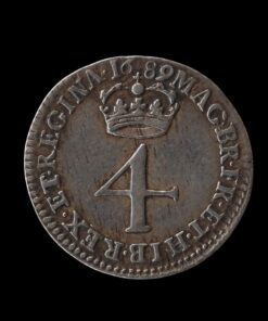 William and Mary Maundy Fourpence Groat 1689 (GV Below bust type) - Image 3