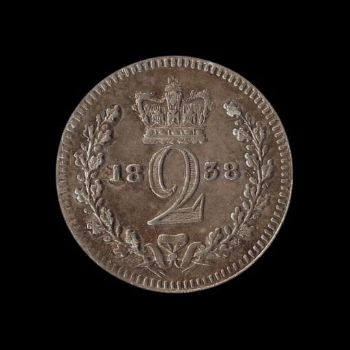Victoria Twopence 1838 1st portrait; Colonial and Maundy issues