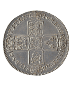 Alternative view of George II Older bust 1746 Lima Halfcrown