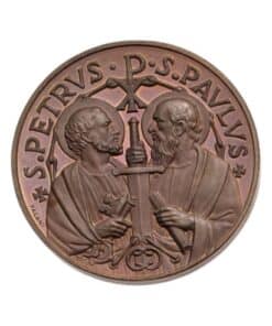 Alternative view of Italy Papal Vatican Pope Paul VI 1963 to 1978 Bronze Medal St Peter and Saint Paul