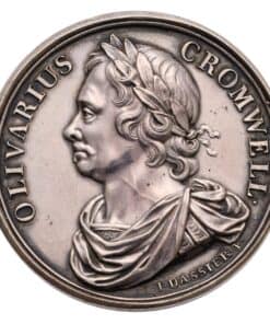 Alternative view of Oliver Cromwell Memorial 1658 Medal Struck in Silver c.1731 by J.Dassier