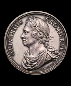 Oliver Cromwell Memorial 1658 Medal Struck in Silver c.1731 by J.Dassier