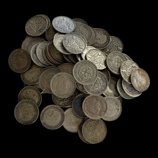 Pre 1947 Silver Threepence 200 bag 281g - VF to Unc