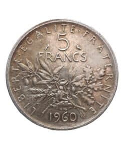France Silver 5 Francs 1960 - Image 4